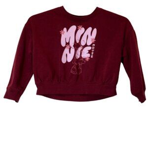 Girl's Burgundy Crew-Neck Sweatshirt Size S (6-7)